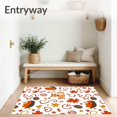 thumbnail image 3 of ODIKA 3'x5' Machine Washable Non-Slip Area Rug, Bewitched Tabby Embroidery Kit with Festive October Celebration Motifs High Traffic Rug with Pad, Orange, 647524, 3 of 8