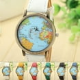 thumbnail image 2 of Xinyolin Denim Band Plane World Map Dial Analog Quartz Fashion Men Women, Wrist Watch Gift, 2 of 8