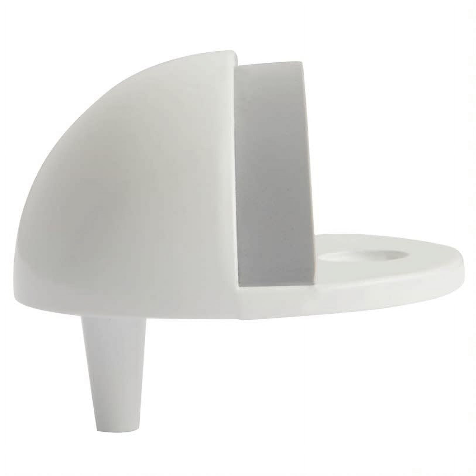 Dome Door Stop Wall Protectors with Rubber Stopper – White Floor Mounted Door Stoppers 10-Pack – Design House, 182691