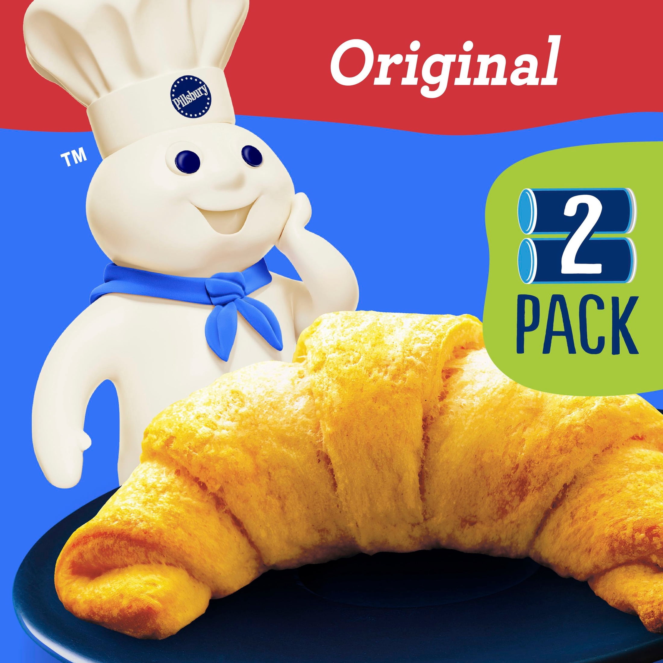 Pillsbury Crescent Rolls, Original Refrigerated Canned Pastry Dough, Value 2-Pack, 16 Rolls, 16 oz
