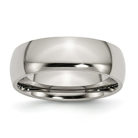 Auriga Fine Jewelry Titanium Polished 7mm Half Round Men s Band