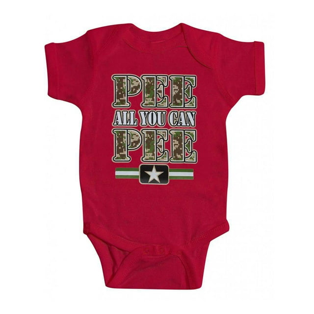 Toddlers "Pee All You Can Pee" Red Bodysuit - 12 Months