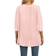 thumbnail image 3 of SAYOO Dolman manga cuello en V mujer #39;st - camisa gasa suelta Split verano Street Top SAYOO moda, 3 of 6