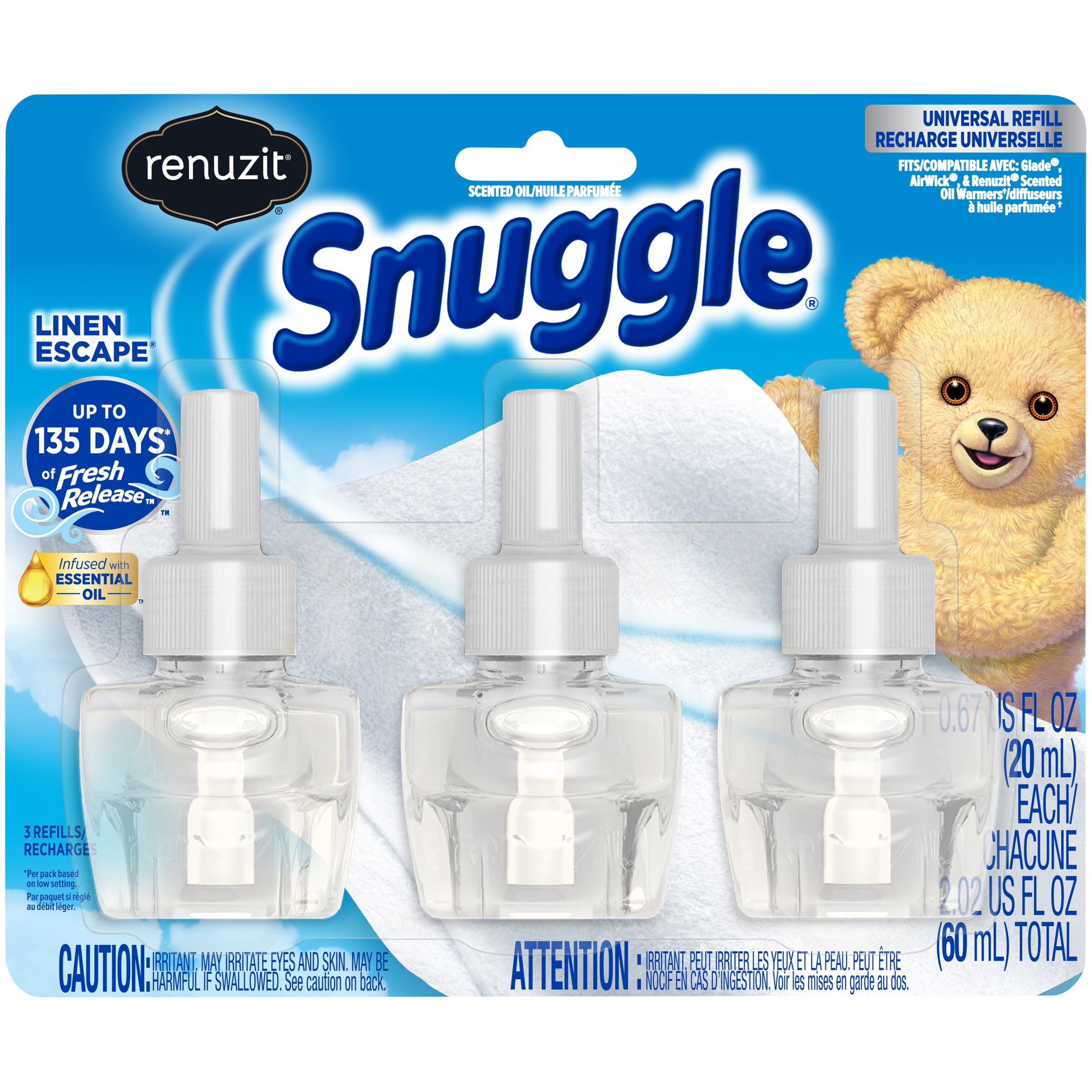 Renuzit Snuggle Scented Oil Refill For Plugin Air Fresheners Linen 