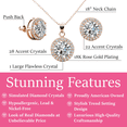 thumbnail image 3 of Cate & Chloe Blake 18k Rose Gold Plated Halo Jewelry Set with Simulated Diamonds Gift for Women, 3 of 9