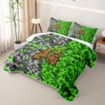 thumbnail image 3 of meiyoeat Classic Pixel Miner Games Quilt Full For Boys,Monogram Letter A Full Bedspread Sets,3 Pieces, 3 of 7