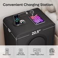 thumbnail image 3 of Bestier Black Nightstands Set of 2 with Charging Station,Modern Bedside Table End Table with 2 Drawer for Bedroom Living Room Dorm Office, 3 of 9