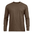 thumbnail image 2 of Mens Long Sleeve Shirt Trendy Crew Neck Pure Color Tshirts Breathable Lightweight Regular Fit T-Shirts for Athletic Casual Travel Coffee L, 2 of 6