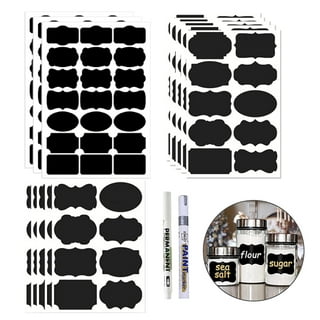 Black Chalkboard Labels Stickers, 120pcs Chalkboard Labels Stickers for  Storage Bins with White Chalk Marker Waterproof Chalkboard Labels DIY