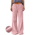 thumbnail image 5 of BXJX Womens Corduroy Pants, Elastic Waist Drawstring Casual Fall Winter Straight Leg Trousers with Pockets Pink Size 2XL, 5 of 7
