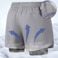 thumbnail image 5 of FRSASU Men's 2 in 1 Running Shorts Workout Basketball Short Swimming Trunks with Compression Liner Gray, 5 of 6