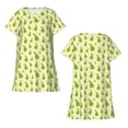 thumbnail image 3 of Bixox Green Pears1 Pattern Women's Nightgown, Soft & Breathable Sleepwear, Round Neck Knee-Length Pajama Dress,Loungewear for Home & Sleep, 3 of 7