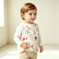 thumbnail image 3 of Toddler Boys Girls Vest Button Down Sleeveless Cute Print Quilted Jackets Fall Winter Lightweight Cotton Outwear Vests (6-9 Months, Multicolor), 3 of 4