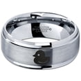 thumbnail image 2 of Tungsten Rubber Ducky Duck Band Ring 8mm Men Women Comfort Fit Gray Step Bevel Edge Brushed Polished, 2 of 4