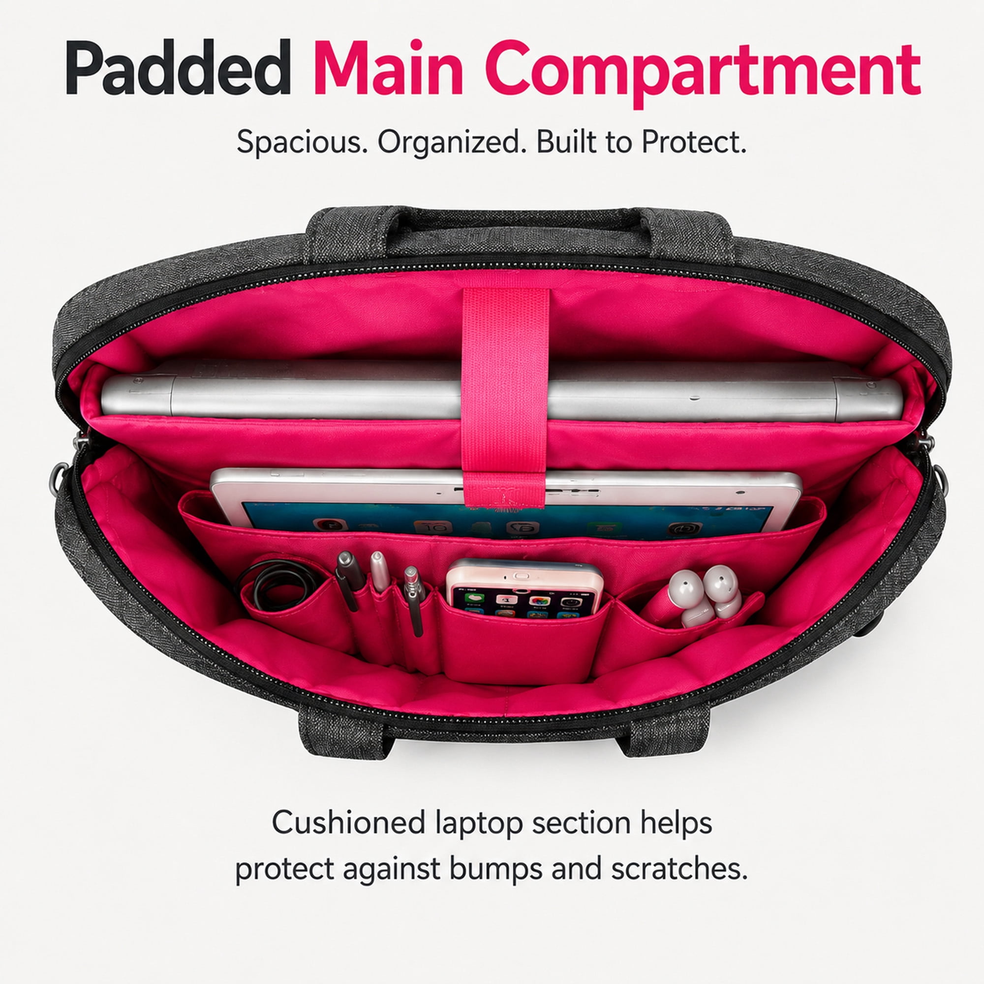 Vangoddy Wave 13-Inch Padded Laptop Briefcase with Removable Shoulder Strap, Water-Resistant Messenger Bag