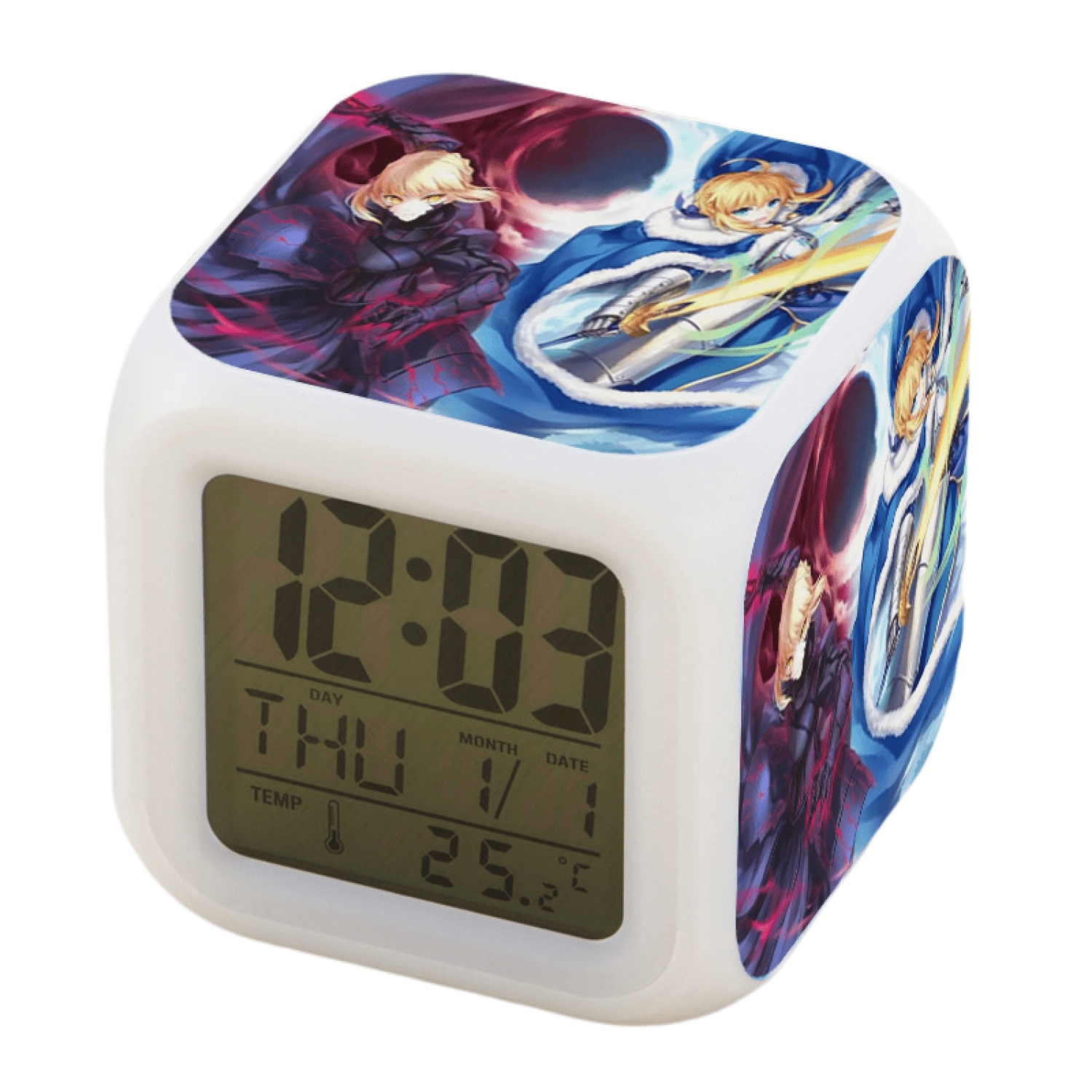 JUSTUP Alarm Clock For Kids, Digital Alarm Clock Cube Wake Up Clocks