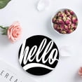 thumbnail image 4 of RYLABLUE Hello Set of 4 Round Coaster for Drinks, Absorbent Ceramic Stone Coasters Cup Mat with Cork Base for Home Kitchen Room Coffee Table Bar Decor, 4 of 5