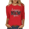 thumbnail image 2 of HongQid T-Shirts à Manches 3/4 pour Femmes, Graphiques, Décontractés, Coupe Ample, Col Ras du Cou, T-Shirts Mignons Unis, Tuniques à Manches Trois Quarts, 2 of 5