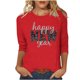 thumbnail image 2 of TaTaai 3/4 Sleeve Round Neck Printed Top, Women's Loose Casual Blouse, Versatile Cool Design, Suitable for Home Daily Casual Outfits Gift, 2 of 5