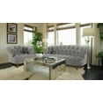 thumbnail image 2 of Jennifer Taylor Home La Rosa 68.5" Velvet Tufted Rolled Arm Chesterfield Loveseat Opal Grey Velvet, 2 of 11