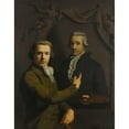 thumbnail image 2 of Willem Bartel van der Kooi 12x14 Black Ornate Wood Framed Double Matted Museum Art Print Titled: Self Portrait, Pointing at a Portrait of the Artist's Deceased Colleague Dirk Jacobsz Pl, 2 of 5