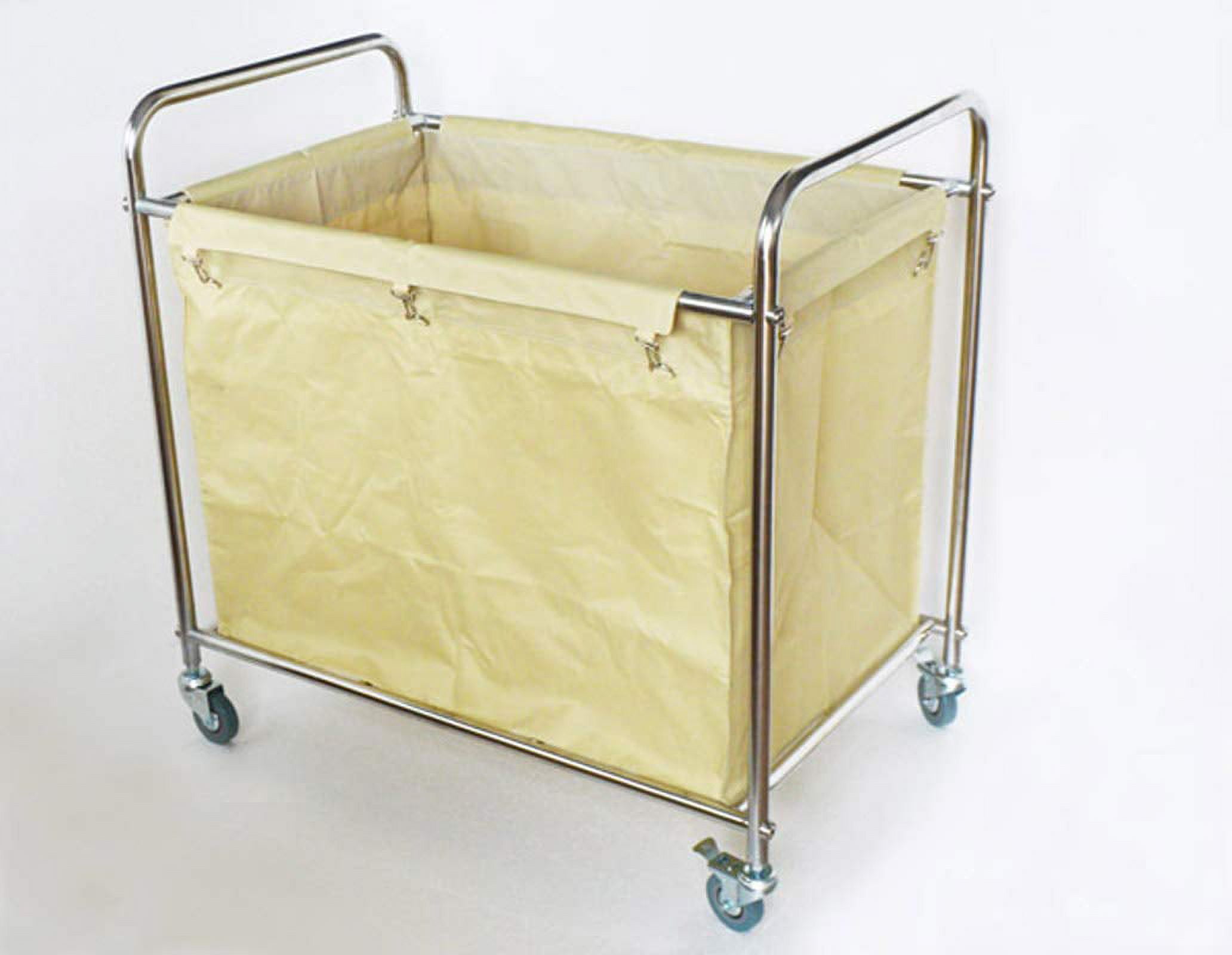 INTSUPERMAI Hotel Clothes Hamper Laundry Sorter Clothing Cart Laundry Baskets Trolley Linen Cart Commercial SS