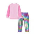 thumbnail image 5 of Toddler Girls 2 Piece Cute Outfits, Sequin Sleeve Crewneck Sweatshirt with Hip Hop Jogger Pants Kids Clothing Set for Spring Fall Winter 8-9 Years, Pink Sequin, 5 of 12