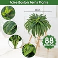 thumbnail image 3 of CQURE 48-Inch Artificial Boston Fern Plants, 88 Fronds Realistic Fake Bushes for Indoor & Outdoor Decor, 2 Pack, 3 of 9