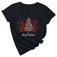 thumbnail image 2 of RYDCOT Women's Round Neck T-Shirt Lattice Christmas Tree Print T-Shirt Short Sleeve T-Shirt Tops Merry Christmas Shirts for Women Clearance, 2 of 8