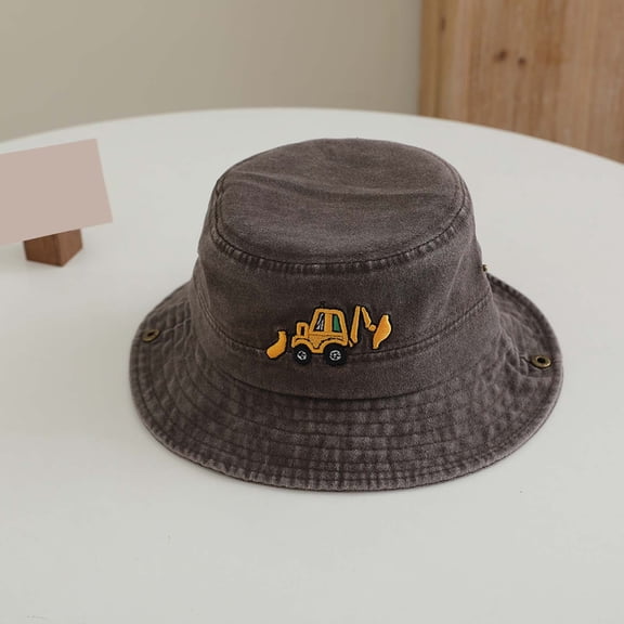 Gzbliryd Floppy Bucket Hat Cute Hats Adjustable Beach Hats Summer Beach Hat for Boys Girls for Swim Beach (Coffee,2-8 Years)