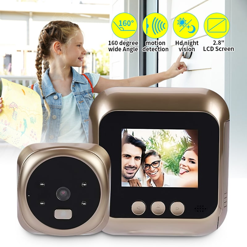 WiFi Wireless Door Camera Peephole Viewer with IR Night Vision Function//Taking Photo//Video Record//PIR Motion Sensor Supports App for Android//I0S ASHATA Smart Video Doorbell