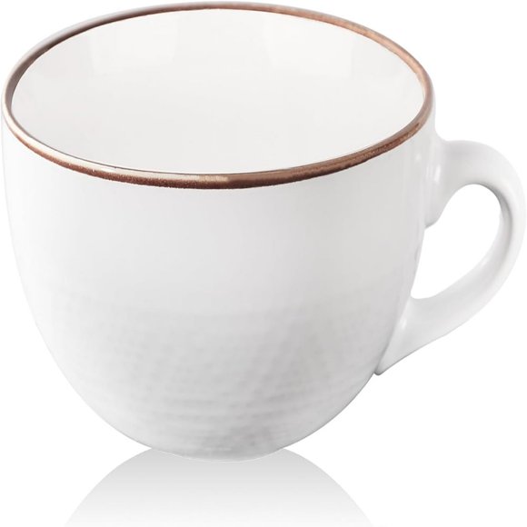 DEBGFS Green Vintage Large Coffee Mug Large Soup Bowl 24 oz Coffee Mug Big with Handle Coffee Mug Giant Coffee Mug Ceramic Soup Bowl with Lid Microwave Safe,white,One Size
