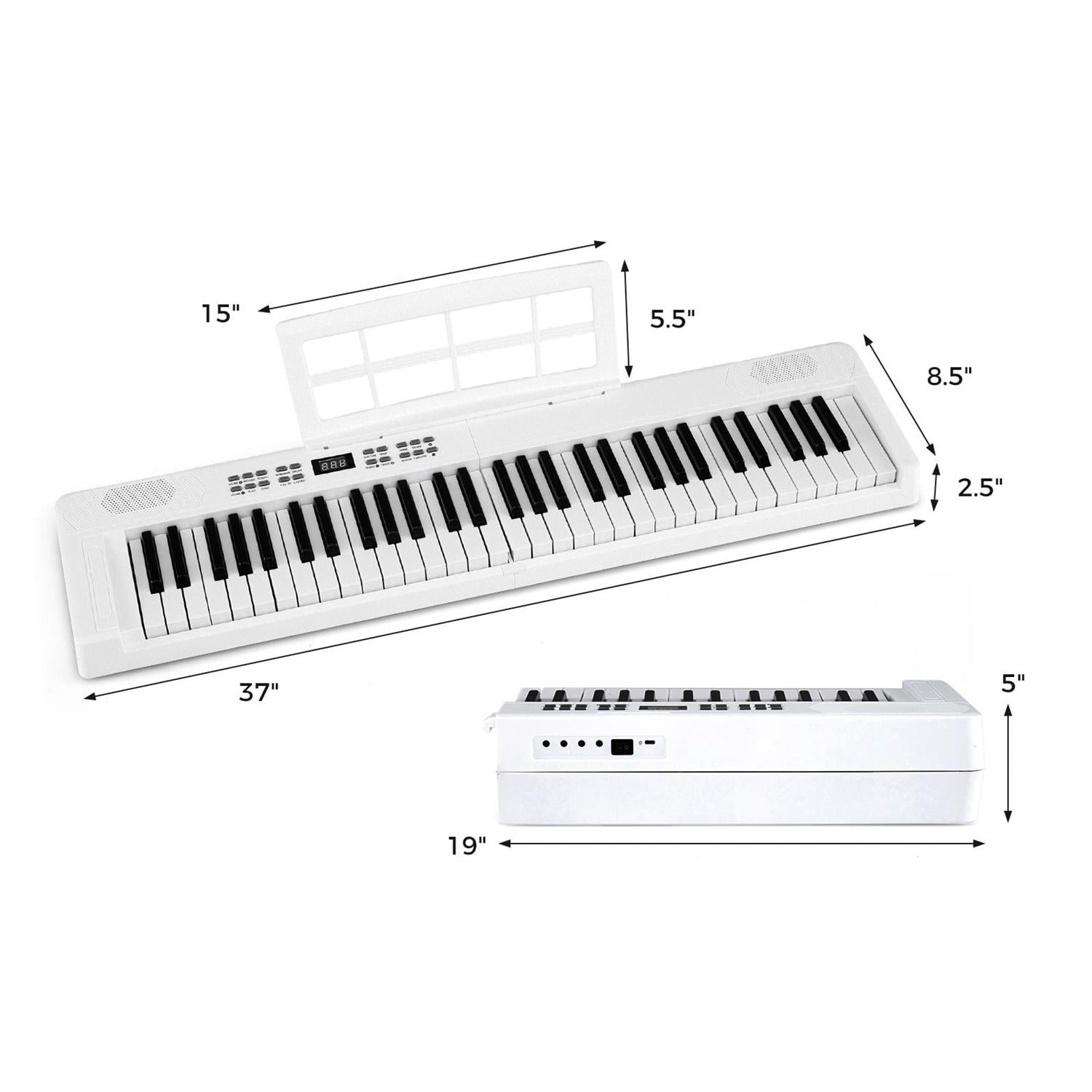 Demifill Home & Stage 88-Key Keyboard Piano Set, 800 Timbres & 600 Rhythms, Adjustable Stand, Black