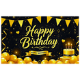 thumbnail image 7 of Glamorous Gold Happy Birthday Banner with Glitter Elements Backdrop Party Decoration for Birthday Party Celebrations Photography Props Decor Background, 7 of 7