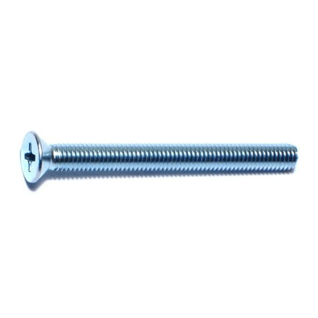 

#10-32 x 2 Zinc Plated Steel Fine Thread Phillips Flat Head Machine Screws MSCFS-384