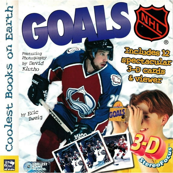 1999 NHL Goals softcover children's book with 11 3-D hockey cards Peter Forsberg cover
