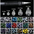 thumbnail image 2 of U8MO Teardrop 5x3 7x5 12x8 15x10 18x12mm Faceted Crystal Glass Loose Crafts Beads lot-15x10mm(20pcs)-Metal Colorized, 2 of 8
