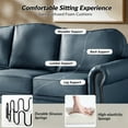 thumbnail image 3 of 3 Seater Faux Leather Sofa Upholstered Couch with Nailhead Trim Rolled Armrest for Living Room Navy, 3 of 7