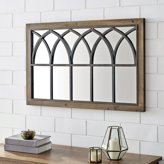 FirsTime & Co. Brown Grand Haven Arch Wall Mirror, Farmhouse, Rectangular, 37.5 x 1 x 23.5 in