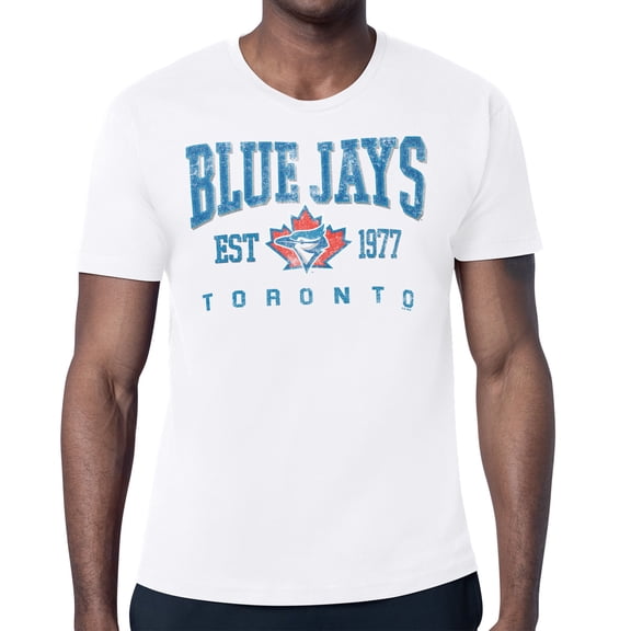 Men's Starter White Toronto Blue Jays Distressed Logo T-Shirt