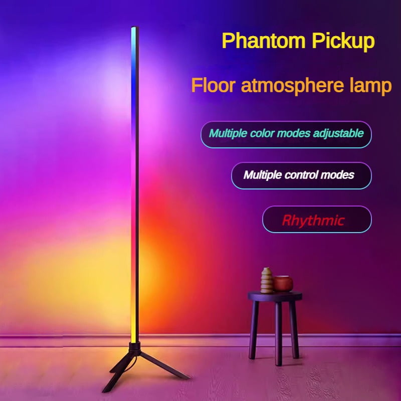 HOODINK 2 Pack Corner Floor Lamp, 59" RGB LED Corner Lamp with Music Sync, 16 Million Colors LED Lamp with Smart App & Remote Control for Bedroom, Living Room Gaming Room