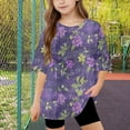 thumbnail image 5 of Virmaxy (5-15 Years) Boys Girls Fashion Casual Shirt Teenagers Solid Color Short Sleeve Round Neck Top Summer Loose Casual Trendy Pullover Shirt Multicolor-33 10 Years, 5 of 8