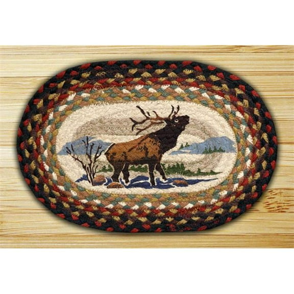 Earth Rugs 81-319WE Winter Elk Printed Oval Swatch