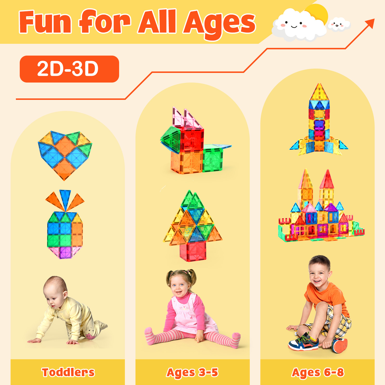 IYHN Magnetic Tiles Building Blocks, 62 Pieces, Ages 3+ photo 3
