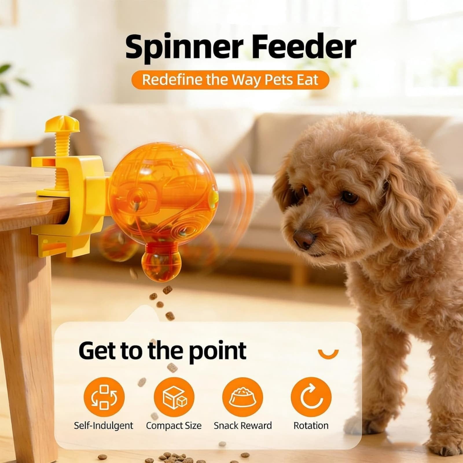 Slow Feeder Interactive Dog Bowl With Food Dispenser For Indoor Living Room Daily Feeding Play Training Pet Supplies