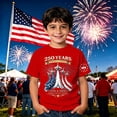 thumbnail image 5 of lnmuld Independence Day Boys "250 Years America Strong" Patriotic Graphic Short Sleeve T-Shirt Color:Red,Size:6-7 Years, 5 of 6