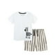 thumbnail image 1 of Odeerbi 2-8 Años Niños Ropa de Verano Camiseta de Manga Corta de Algodón A Rayas Shorts Conjunto de Dos Piezas Cintura Elástica Suelta, 1 of 6