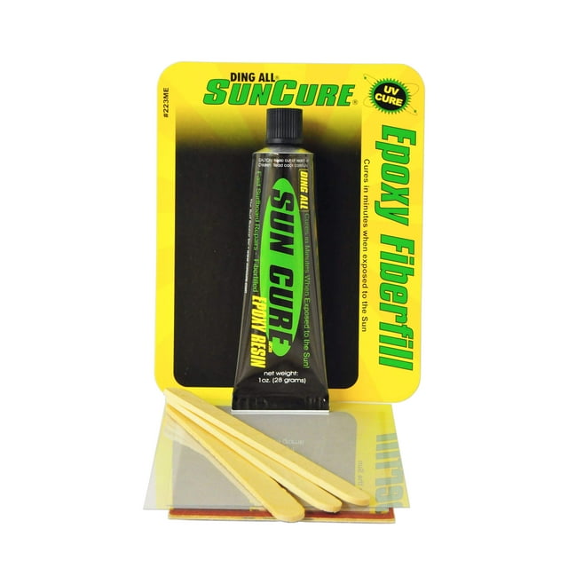 Ding All Kit de Réparation Sun Cure 1oz Rempli de Fibre Époxy pour Réparations Rapides sur Planches de Surf en polyester et Époxy.