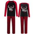 thumbnail image 1 of Christmas Couple Pajamas Matching Sets Mr. & Mrs Antler Loungwear Black Pajamas Set, 1 of 3
