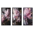 thumbnail image 2 of Designart "Peony Flower Harmonious Pink and Grey III" Floral Peony Framed Wall Art Set Of 3 - Pink Peonies Frame Gallery Wall Set For Home Decor, 2 of 7